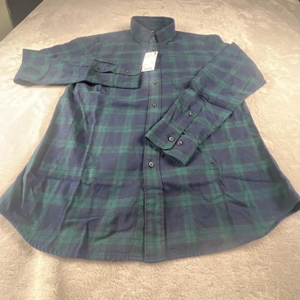 NWT Uniqlo U Light Flannel Mens Size XL‎ Blue Plaid Long Sleeve Shirt